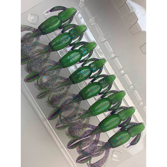 Силікон Keitech Crazy Flapper 2.8" (8 шт/уп), колір: pal#06 violet lime berry, Довжина силікону: 2.8" (7.1 см), Колір силікону: PAL#06 Violet Lime Berry, фото , изображение 9