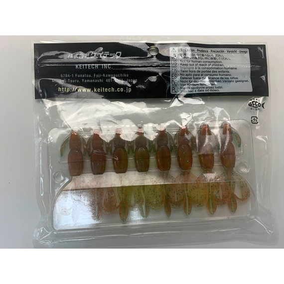 Силікон Keitech Crazy Flapper 2.8" (8 шт/уп), колір: pal#11 rotten carrot, Довжина силікону: 2.8" (7.1 см), Колір силікону: PAL#11 Rotten Carrot, фото , изображение 6