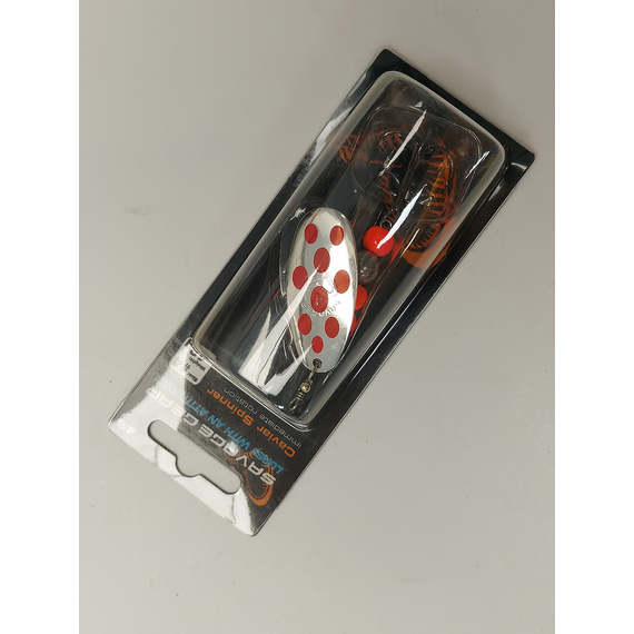 Блешня Savage Gear Caviar Spinner #4 18.0 g 04-Fluo Orange & Silver, Вага блешні: 18g, Колір блешні: Fluo Orange Silver, фото , изображение 10