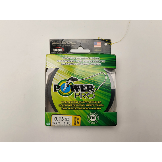 Шнур PowerPro Hi-Vis Yellow 135m d=0.13mm 8kg/18lb, Діаметр: 0.13mm, Розмотування: 135m, Колір: желтый, фото , изображение 3