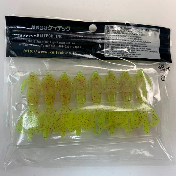 Силікон Keitech Crazy Flapper 2.8" (8 шт/упак), колір: pal#01 chartreuseredflake, Довжина силікону: 2.8" (7.1 см), Колір силікону: PAL#01 Chartreuse Red Flake, фото , изображение 14