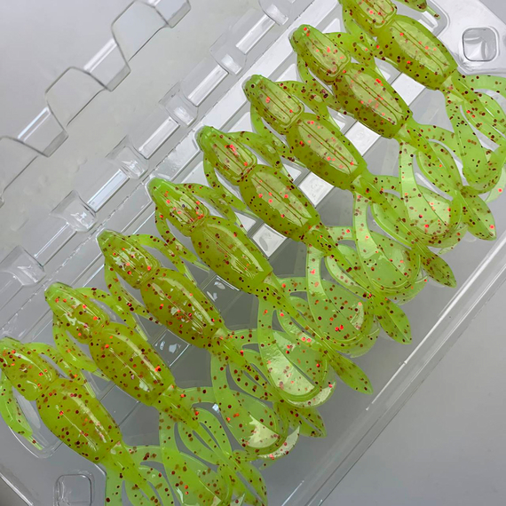 Силікон Keitech Crazy Flapper 2.8" (8 шт/упак), колір: pal#01 chartreuseredflake, Довжина силікону: 2.8" (7.1 см), Колір силікону: PAL#01 Chartreuse Red Flake, фото , изображение 9