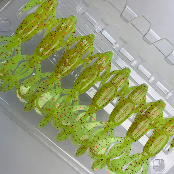 Силікон Keitech Crazy Flapper 2.8" (8 шт/упак), колір: pal#01 chartreuseredflake, Довжина силікону: 2.8" (7.1 см), Колір силікону: PAL#01 Chartreuse Red Flake, фото , изображение 12