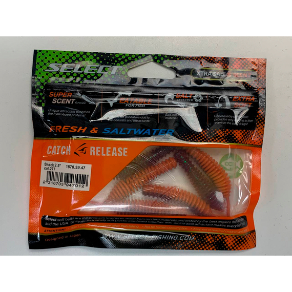 Силікон Select Snack 2.5" col.277 (6 шт/пак), Довжина силікону: 2.5" (6.1 см), Колір силікону: 277, фото , изображение 10