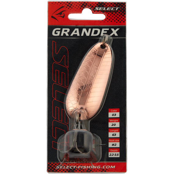Блешня Select Grandex 20.0g 63mm #03, Вага блешні: 20г, Колір блешні: 03, фото , изображение 2