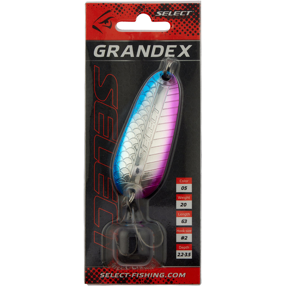 Блешня Select Grandex 20.0g 63mm #05, Вага блешні: 20г, Колір блешні: 05, фото , изображение 2