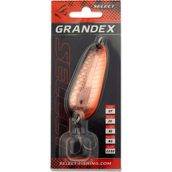 Блешня Select Grandex 20.0g 63mm #07, Вага блешні: 20г, Колір блешні: 07, фото , изображение 2