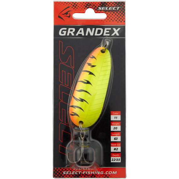Блешня Select Grandex 20.0g 63mm #11, Вага блешні: 20г, Колір блешні: 11, фото , изображение 2
