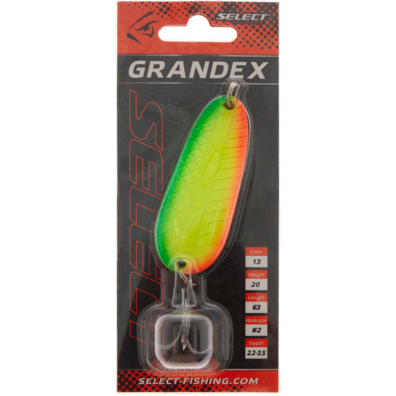 Блешня Select Grandex 20.0g 63mm #13, Вага блешні: 20г, Колір блешні: 13, фото , изображение 2