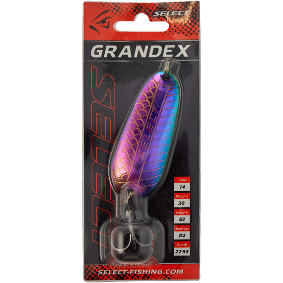 Блешня Select Grandex 20.0g 63mm #14, Вага блешні: 20г, Колір блешні: 14, фото , изображение 2