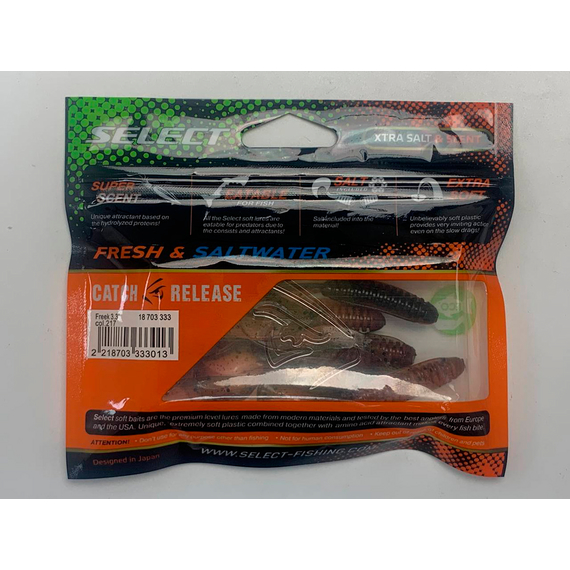 Силикон Select Freek 3.3" col.217 (7 шт/упак), Длина силикона: 3.3" (8.38 см), Расцветка силикона: 217, фото , изображение 15