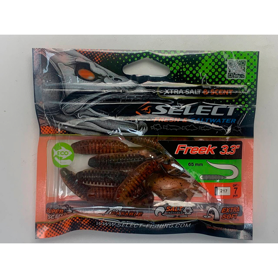 Силикон Select Freek 3.3" col.217 (7 шт/упак), Длина силикона: 3.3" (8.38 см), Расцветка силикона: 217, фото , изображение 14