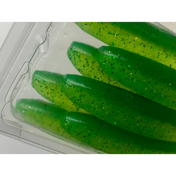 Силікон Keitech Easy Shiner 4" (7 шт/упак), колір:424 lime chartreuse, Довжина силікону: 4" (10.2 см), Колір силікону: 424 Lime Chartreuse, фото , изображение 14