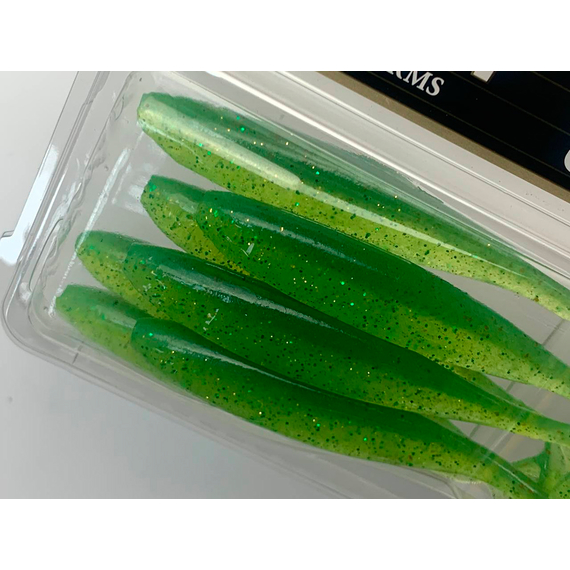 Силікон Keitech Easy Shiner 4" (7 шт/упак), колір:424 lime chartreuse, Довжина силікону: 4" (10.2 см), Колір силікону: 424 Lime Chartreuse, фото , изображение 15