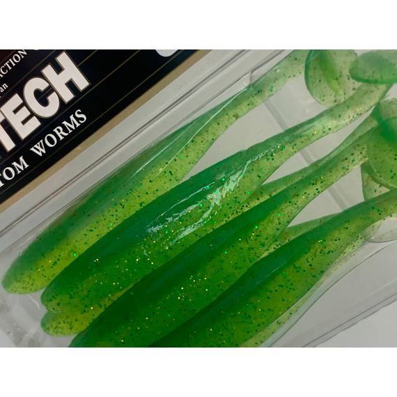 Силікон Keitech Easy Shiner 4" (7 шт/упак), колір:424 lime chartreuse, Довжина силікону: 4" (10.2 см), Колір силікону: 424 Lime Chartreuse, фото , изображение 16