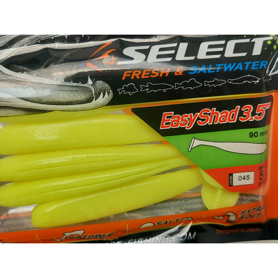 Силікон Select Easy Shad 3.5" col.045 (5 шт/упак), Довжина силікону: 3.5" (8.89 см), Колір силікону: 045, фото , изображение 8