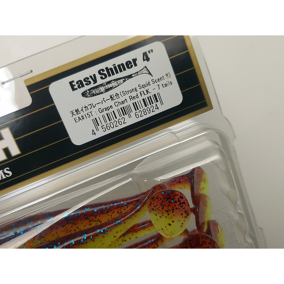 Силікон Keitech Easy Shiner 4" (7 шт/упак), колір:ea#15 grape chart red flk, Довжина силікону: 4" (10.2 см), Колір силікону: ea#15 grape chart red flk, фото , изображение 12