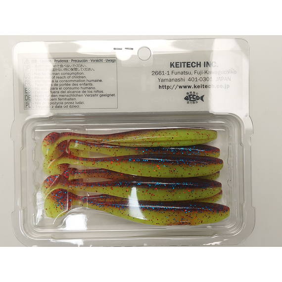 Силікон Keitech Easy Shiner 4" (7 шт/упак), колір:ea#15 grape chart red flk, Довжина силікону: 4" (10.2 см), Колір силікону: ea#15 grape chart red flk, фото , изображение 13