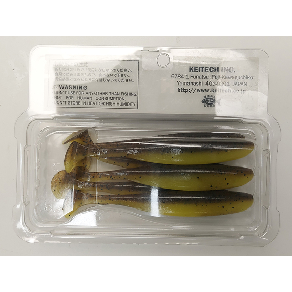 Силікон Keitech Easy Shiner 4.5" (6 шт/упак), колір:pal#10 bumblebee, Довжина силікону: 4.5" (11.4 см), Колір силікону: PAL#10 Bumblebee, фото , изображение 11