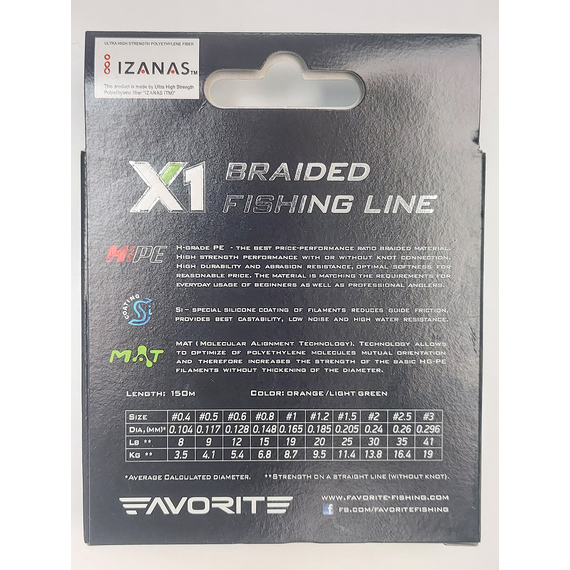 Шнур Favorite X1 4x 150m (l.green) #1.5/0.205mm 25lb/11.4kg, Диаметр: #1.5/0.205mm, Выберите цвет: салатовый, фото , изображение 10