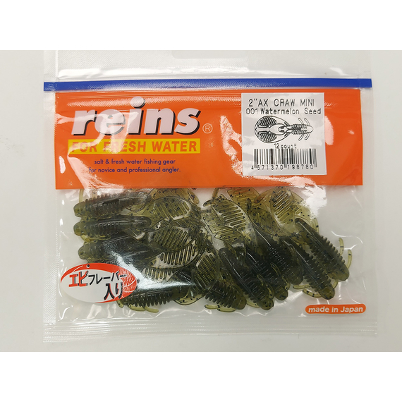 Силікон Reins AX Craw Mini 2" 001 Watermelon Seed (12шт/уп), Довжина силікону: 2.0" (5,08 см), Колір силікону: 001 Watermelon Seed, фото , изображение 2
