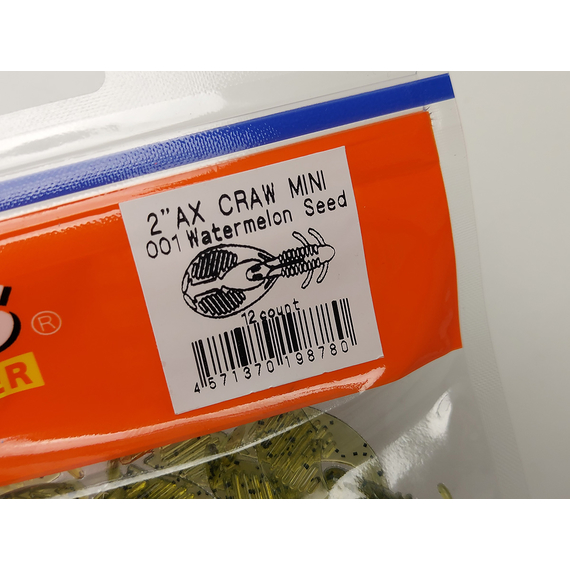 Силікон Reins AX Craw Mini 2" 001 Watermelon Seed (12шт/уп), Довжина силікону: 2.0" (5,08 см), Колір силікону: 001 Watermelon Seed, фото , изображение 4