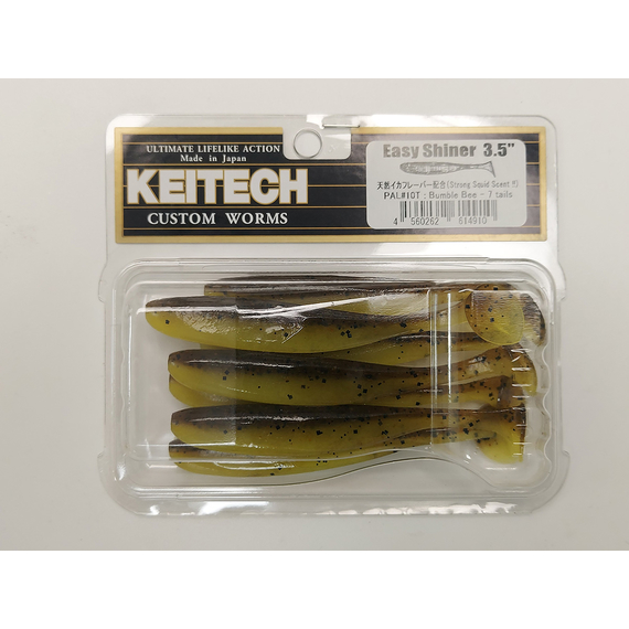 Силікон Keitech Easy Shiner 3.5", колір:pal#10 bumblebee, Довжина силікону: 3.5" (8.9 см), Колір силікону: PAL#10 Bumblebee, фото , изображение 3