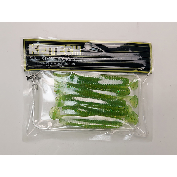 Силікон Keitech Swing Impact 3" (10 шт/упак), колір:424 lime chartreuse, Довжина силікону: 3" (7.6 см), Колір силікону: 424 Lime Chartreuse, фото , изображение 5