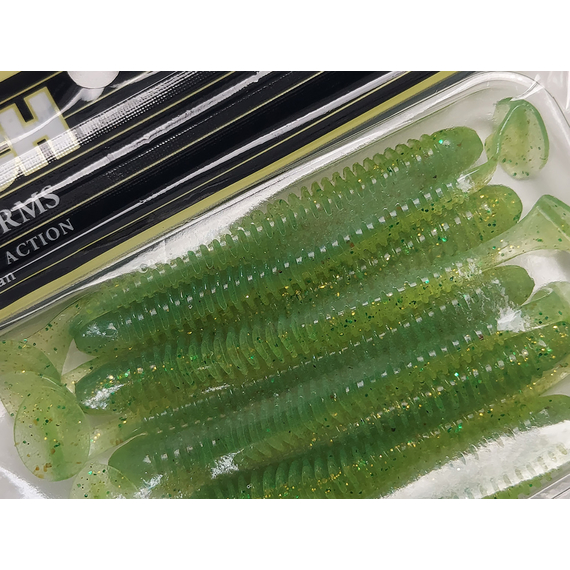 Силікон Keitech Swing Impact 3" (10 шт/упак), колір:424 lime chartreuse, Довжина силікону: 3" (7.6 см), Колір силікону: 424 Lime Chartreuse, фото , изображение 7