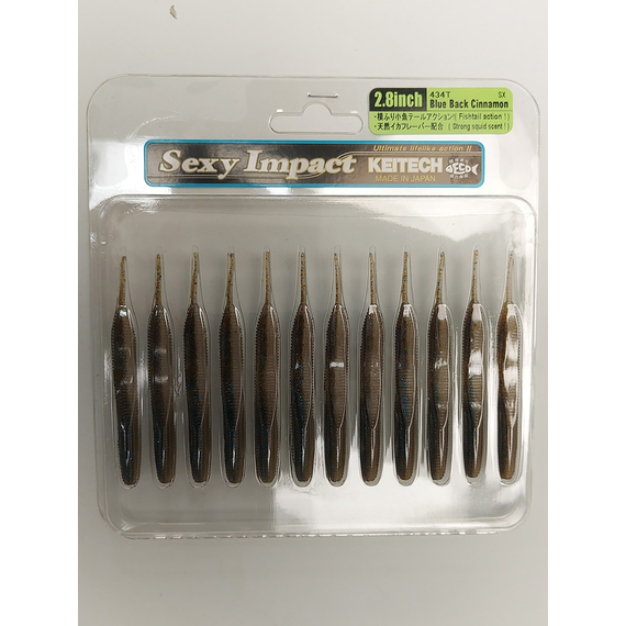 Силікон Keitech Sexy Impact 2.8" 12, колір:434 blue back cinnamon, Довжина силікону: 2.8" (7.1 см), Колір силікону: 434 Blue Back Cinnamon, фото , изображение 3
