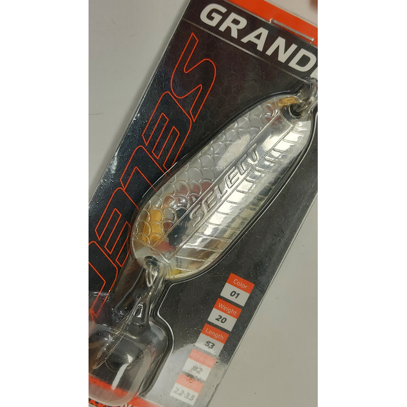 Блешня Select Grandex 20.0g 63mm #01 (срібло), Вага блешні: 20г, Колір блешні: 01, фото , изображение 6