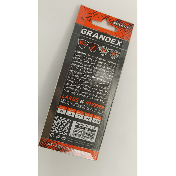 Блешня Select Grandex 14.0g 63mm #03, Вага блешні: 14г, Колір блешні: 03, фото , изображение 6