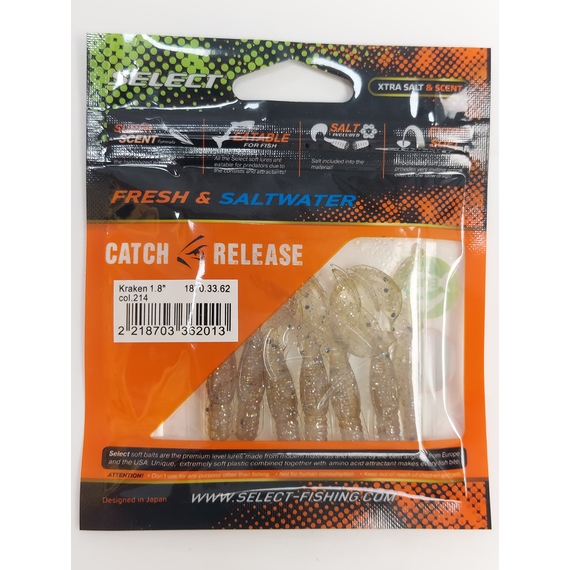 Силикон Select Kraken 1.8" col.214 (7 шт/упак), Длина силикона: 1.8" (4.57 см), Расцветка силикона: 214, фото , изображение 6