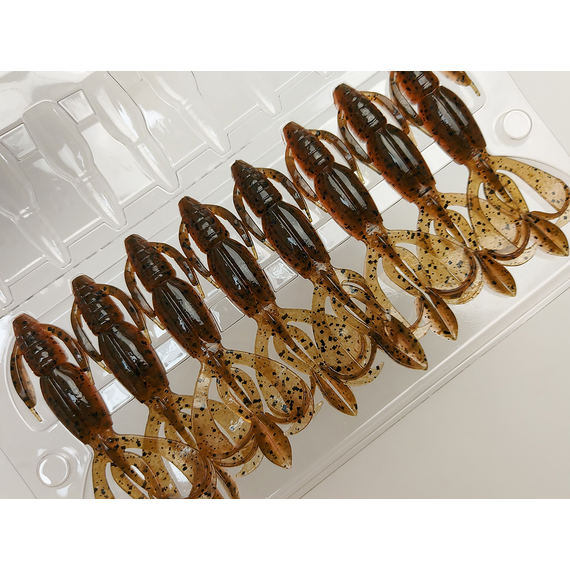 Силікон Keitech Crazy Flapper 2.8" (8 шт/упак), колір: 438 green pumpkin fire, Довжина силікону: 2.8" (7.1 см), Колір силікону: 438 Green Pumpkin Fire, фото , изображение 7