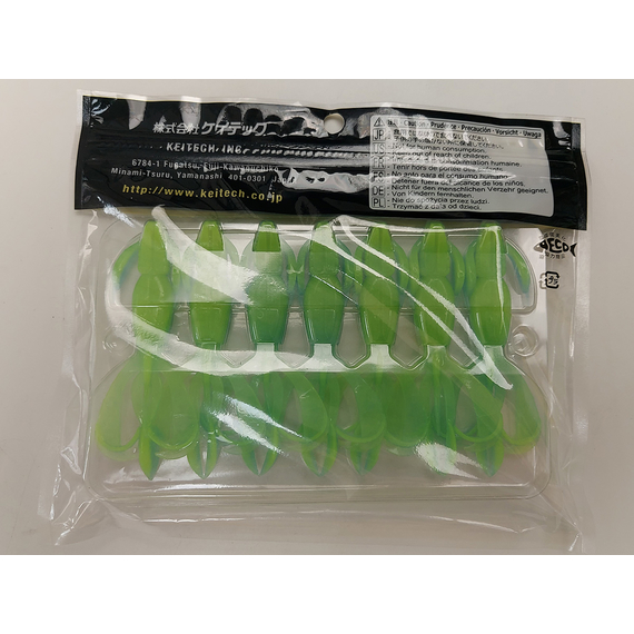 Силикон Keitech Crazy Flapper 3.6" (7 шт/уп) ц:pal#03 ice chartreuse, Длина силикона: 3.6" (9.1 см), Расцветка силикона: PAL#03 Ice Chartreuse, фото , изображение 10