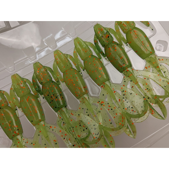 Силикон Keitech Crazy Flapper 3.6" (7 шт/упак) ц:ea#05 hot fire tiger, Длина силикона: 3.6" (9.1 см), Расцветка силикона: EA#05 Hot Fire Tiger, фото , изображение 11