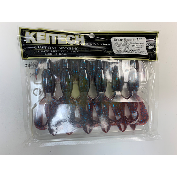 Силикон Keitech Crazy Flapper 4.4" (6 шт/упак) ц:ea#03 grape, Длина силикона: 4.4" (11.2 см), Расцветка силикона: EA#03 Grape, фото , изображение 5