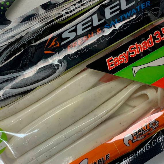 Силікон Select Easy Shad 3.5" #557 — їстівний віброхвіст для судака, щуки та великого окуня (5 шт/упак), Довжина силікону: 3.5" (8.89 см), Колір силікону: 557, фото , изображение 8