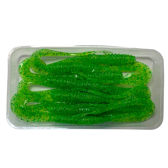 Силикон Keitech Mad Wag Mini 3.5" (10 шт/упак) ц:424 lime chartreuse, Длина силикона: 3.5" (8.9 см), Расцветка силикона: 424 Lime Chartreuse, фото , изображение 8