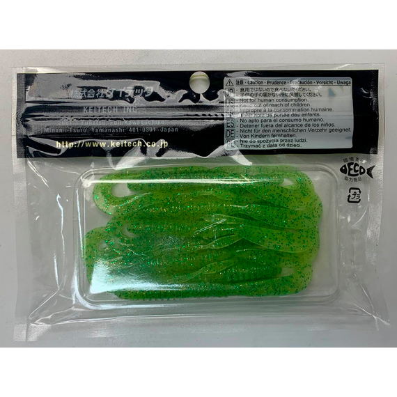 Силикон Keitech Mad Wag Mini 3.5" (10 шт/упак) ц:424 lime chartreuse, Длина силикона: 3.5" (8.9 см), Расцветка силикона: 424 Lime Chartreuse, фото , изображение 11