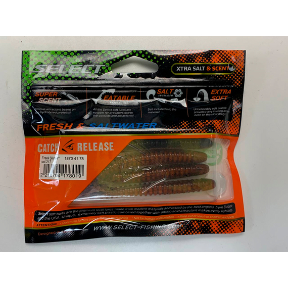 Силикон Select Freek Slim 4" col.217 (5 шт/пак), Длина силикона: 4.0" (10.16 см), Расцветка силикона: 217, фото , изображение 8