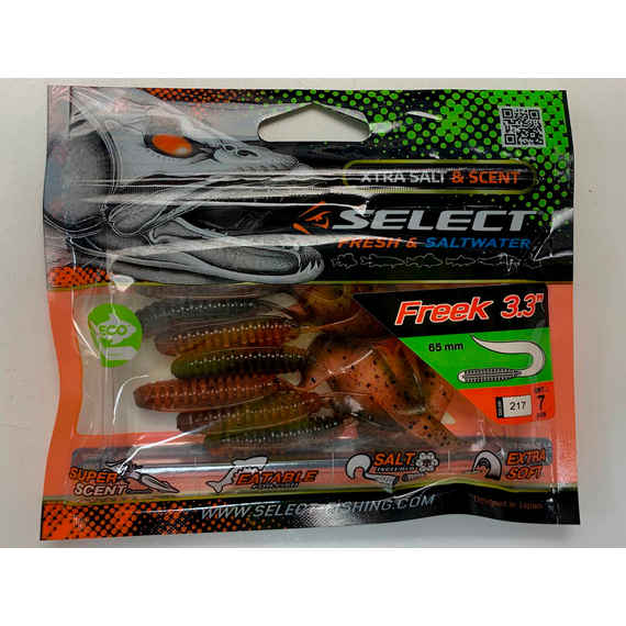 Силикон Select Freek 3.3" col.217 (7 шт/упак), Длина силикона: 3.3" (8.38 см), Расцветка силикона: 217, фото , изображение 6