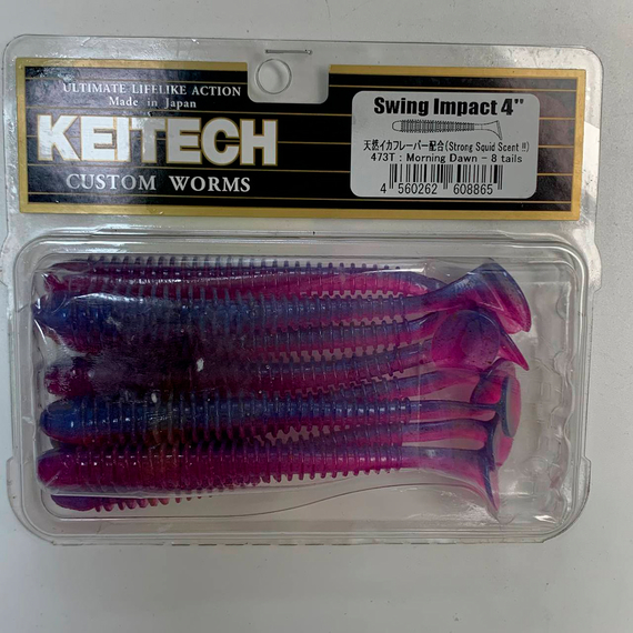 Силікон Keitech Swing Impact 4" (8 шт/уп), колір:473 morning dawn, Довжина силікону: 4" (10.2 см), Колір силікону: 473 Morning Dawn, фото , изображение 12