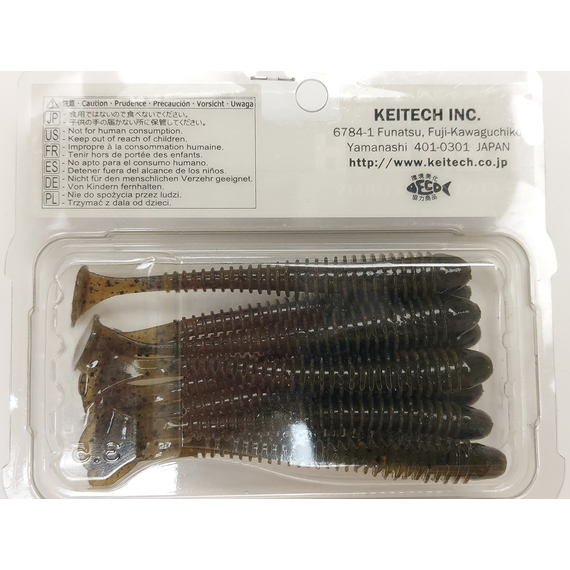 Силикон Keitech Swing Impact 3.5" (8 шт/упак) ц:101 green pumpkin pp., Длина силикона: 3.5" (8.9 см), Расцветка силикона: 101 Green Pumpkin PP, фото , изображение 8