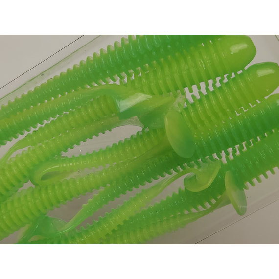 Силікон Keitech Swing Impact 3" (10 шт/упак), колір:424 lime chartreuse, Довжина силікону: 3" (7.6 см), Колір силікону: 424 Lime Chartreuse, фото , изображение 10