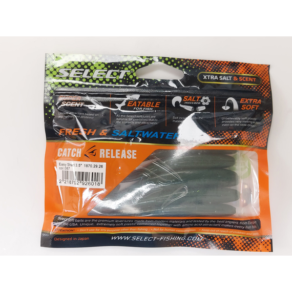 Силикон Select Easy Shad 3.5" col.087 (5 шт/упак), Длина силикона: 3.5" (8.89 см), Расцветка силикона: 087, фото , изображение 24