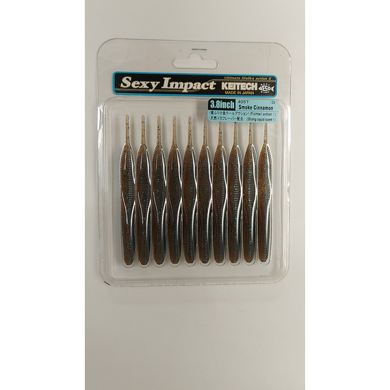 Силікон Keitech Sexy Impact 3.8" (10 шт/упак), колір:405 smoke cinnamon, Довжина силікону: 3.8" (9.7 см), Колір силікону: 405 Smoke Cinnamon, фото , изображение 14
