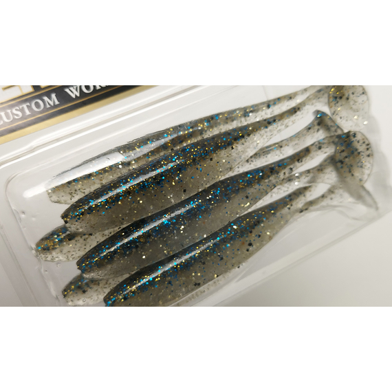 Силикон Keitech Easy Shiner 4" (7 шт/упак) ц:418 bluegill flash, Длина силикона: 4" (10.2 см), Расцветка силикона: 418 Bluegill Flash, фото , изображение 10
