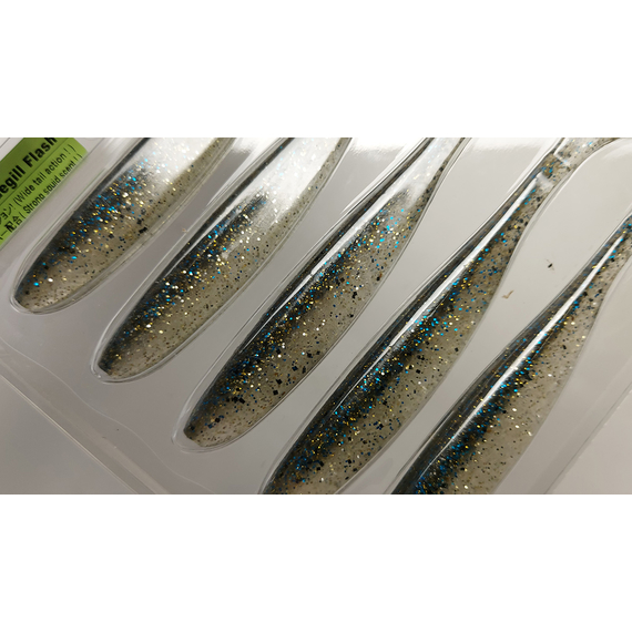 Силикон Keitech Easy Shiner 5" (5 шт/упак) ц:418 bluegill flash, Длина силикона: 5" (12.7 см), Расцветка силикона: 418 Bluegill Flash, фото , изображение 4