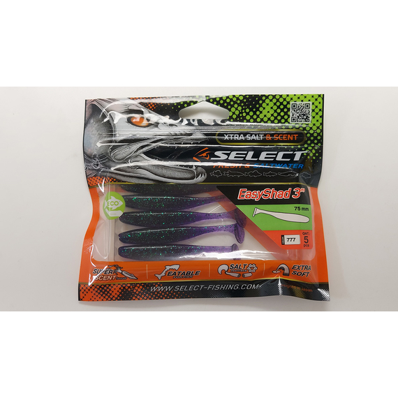 Силікон Select Easy Shad 3" col.777 (5 шт/упак), Довжина силікону: 3" (7.62 см), Колір силікону: 777, фото , изображение 7